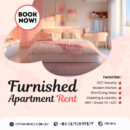 Premium Furnished 3-Bedroom Apartment in Bashundhara R/A